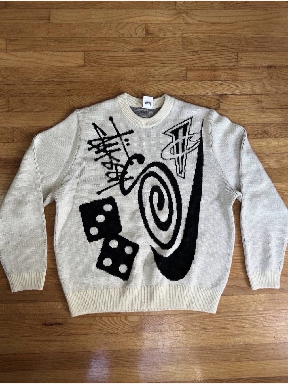 Stüssy X Nike Cream Knit Sweater NEW - Size S